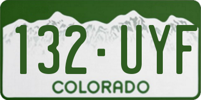 CO license plate 132UYF