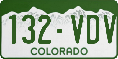 CO license plate 132VDV