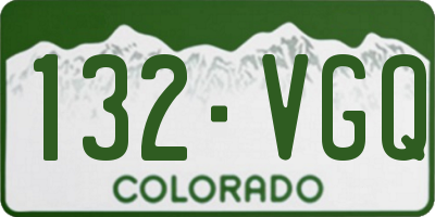 CO license plate 132VGQ