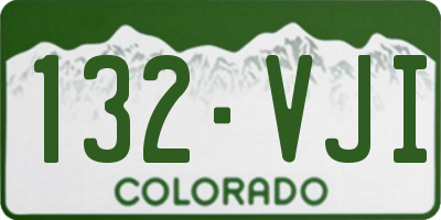 CO license plate 132VJI