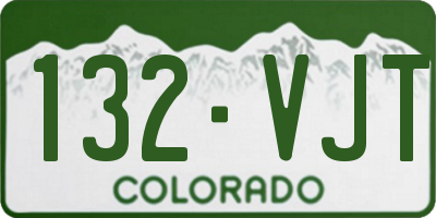 CO license plate 132VJT