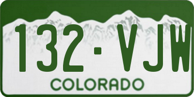 CO license plate 132VJW