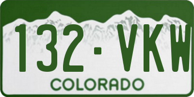 CO license plate 132VKW