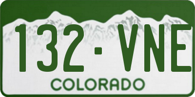 CO license plate 132VNE
