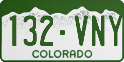 CO license plate 132VNY