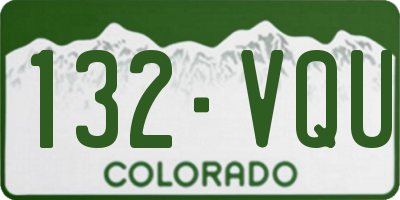 CO license plate 132VQU