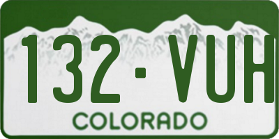 CO license plate 132VUH