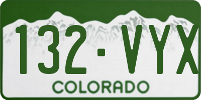CO license plate 132VYX