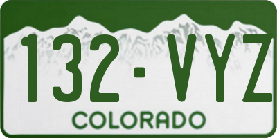 CO license plate 132VYZ
