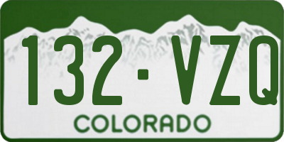 CO license plate 132VZQ