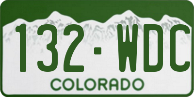 CO license plate 132WDC