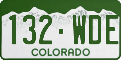 CO license plate 132WDE
