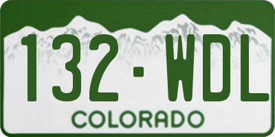 CO license plate 132WDL