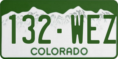 CO license plate 132WEZ