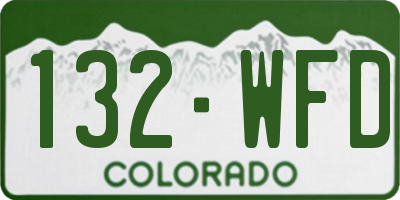 CO license plate 132WFD