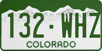CO license plate 132WHZ