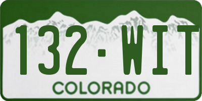 CO license plate 132WIT