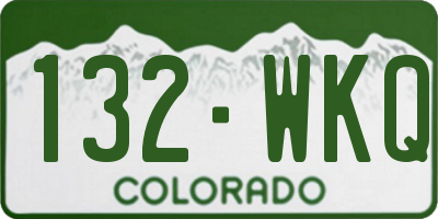 CO license plate 132WKQ