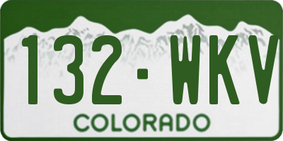 CO license plate 132WKV