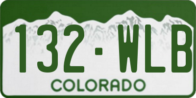 CO license plate 132WLB
