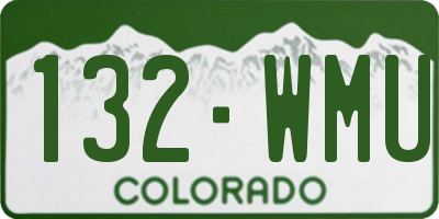 CO license plate 132WMU