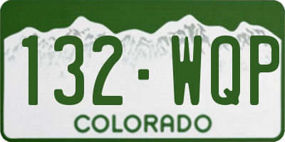 CO license plate 132WQP