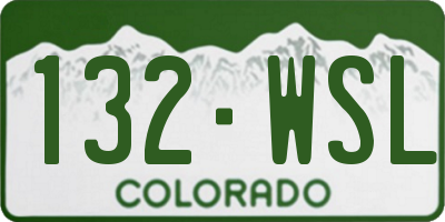 CO license plate 132WSL