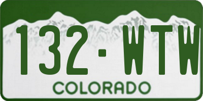 CO license plate 132WTW