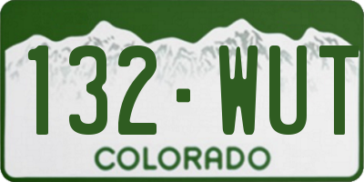 CO license plate 132WUT