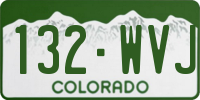 CO license plate 132WVJ