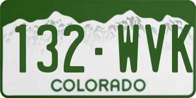 CO license plate 132WVK