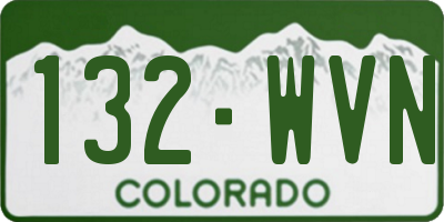 CO license plate 132WVN