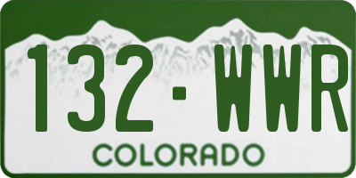 CO license plate 132WWR