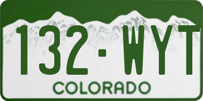 CO license plate 132WYT