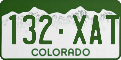 CO license plate 132XAT