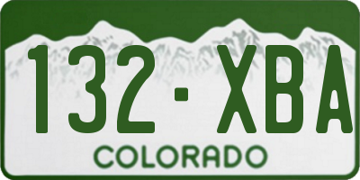 CO license plate 132XBA