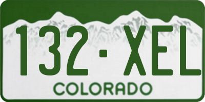 CO license plate 132XEL