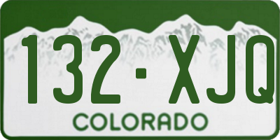 CO license plate 132XJQ