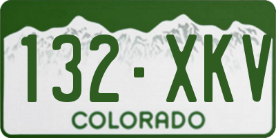 CO license plate 132XKV