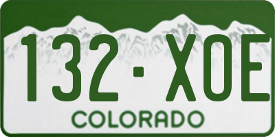 CO license plate 132XOE