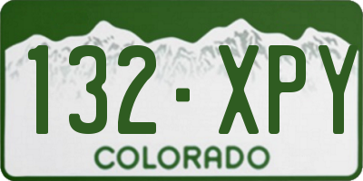 CO license plate 132XPY