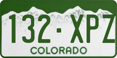 CO license plate 132XPZ