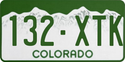 CO license plate 132XTK