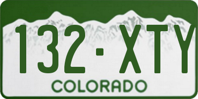 CO license plate 132XTY