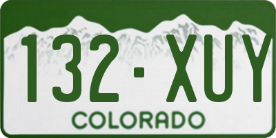 CO license plate 132XUY