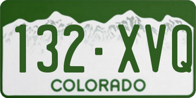 CO license plate 132XVQ