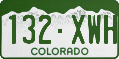 CO license plate 132XWH