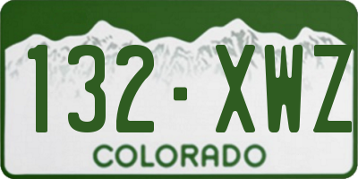 CO license plate 132XWZ