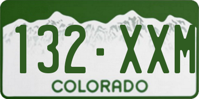 CO license plate 132XXM