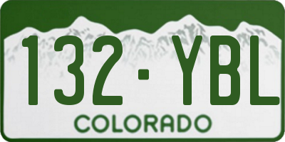 CO license plate 132YBL